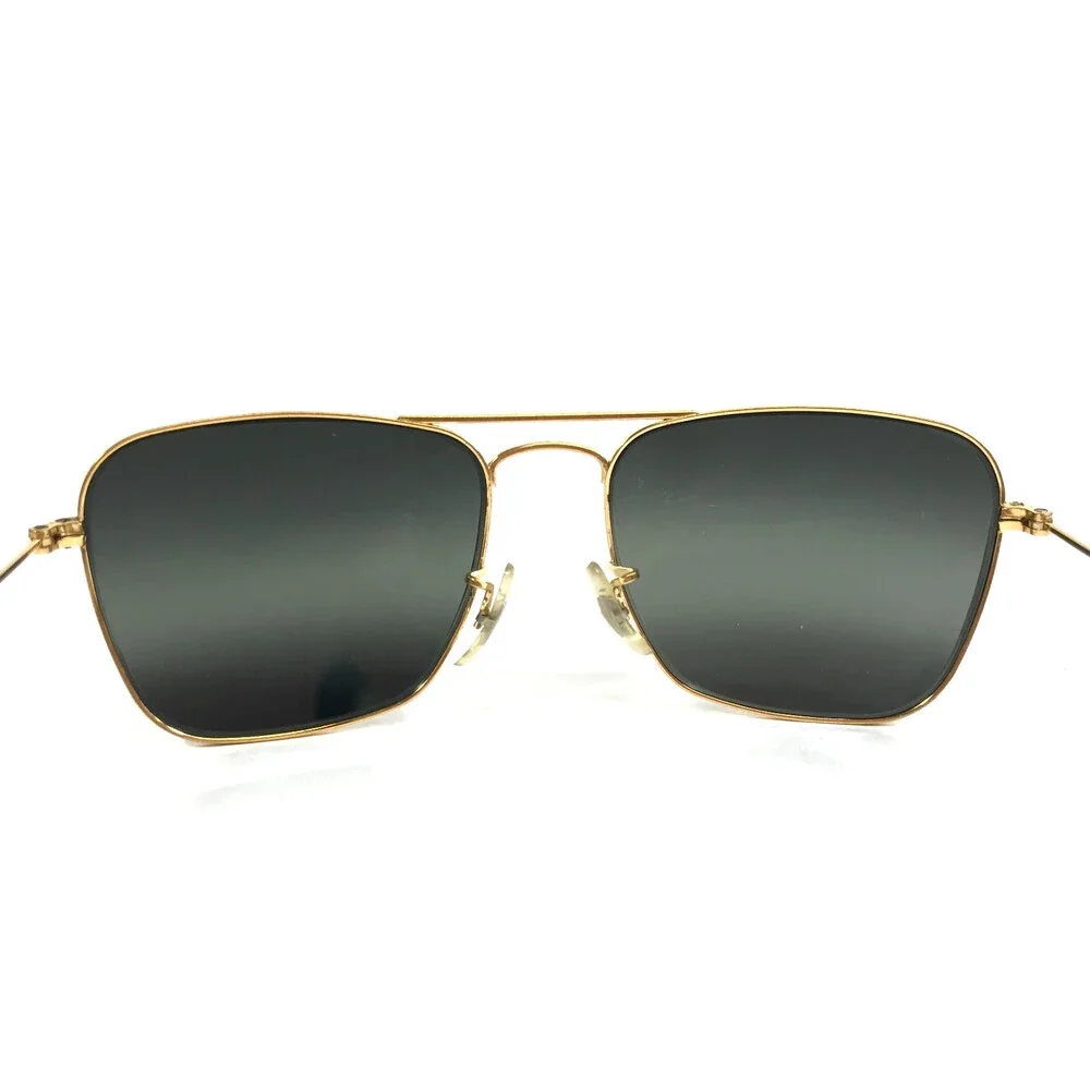 Vintage Bausch & Lomb Ray-Ban Small Sunglasses Caravan Gold w/ Bi-Mirror Lenses